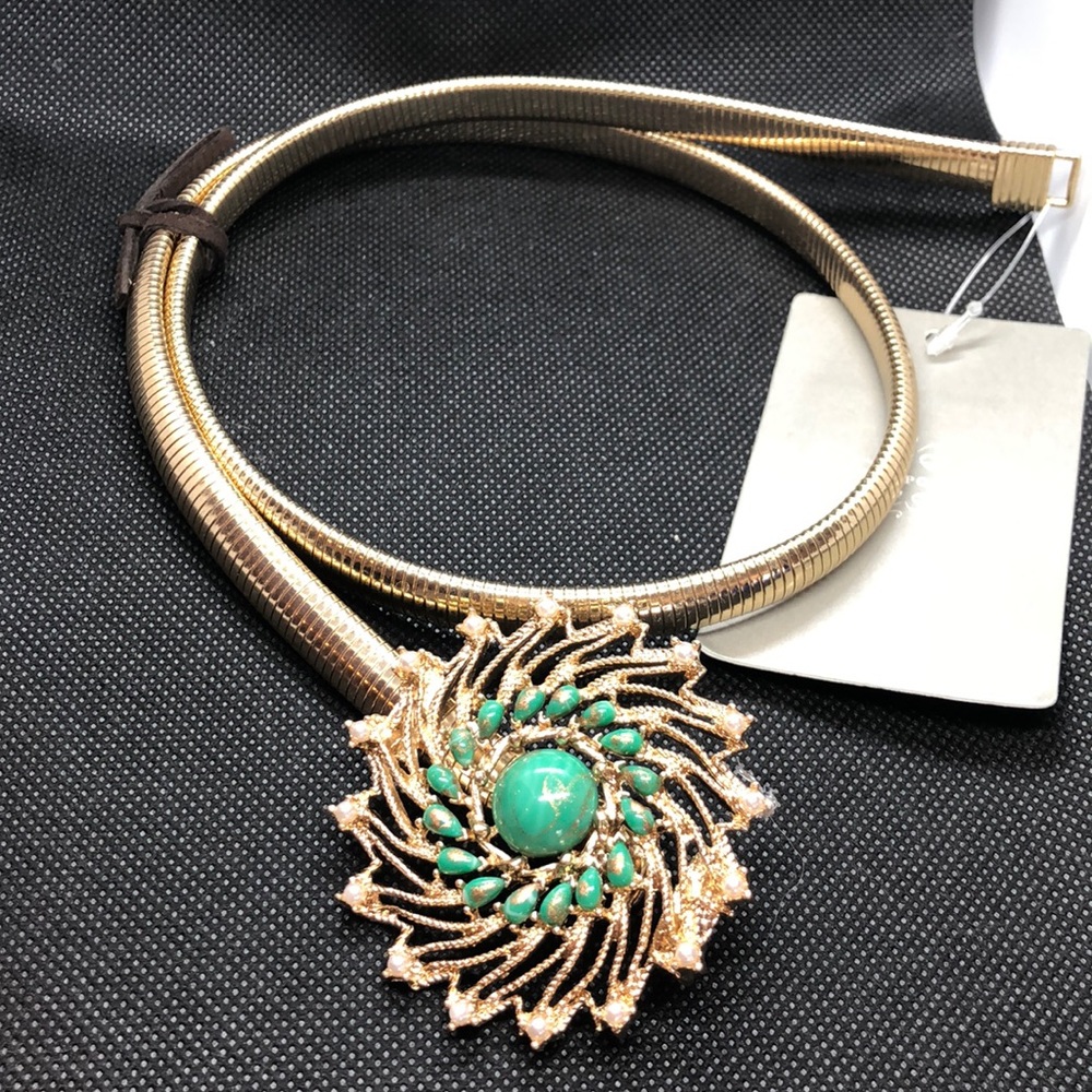 Anthropologie Turquoise and Gold Belt